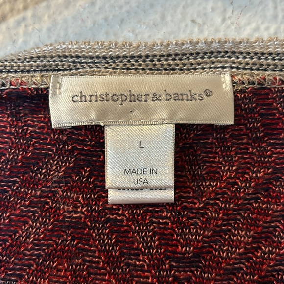 Christopher and Banks multi pattern waterfall cardigan size large - Picture 3 of 5